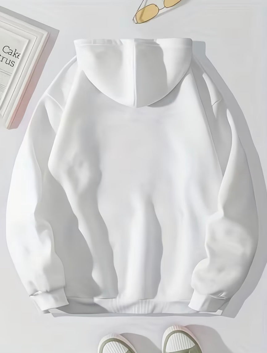 Milano Italy Hoodie Women Oversized White Graphic Sweatshirt Casual Hooded Jumper Streetwear