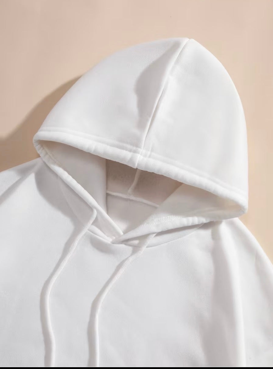 Japanese Cherry Blossom Hoodie Women Oversized White Graphic Sweatshirt Sakura Print Streetwear Pullover