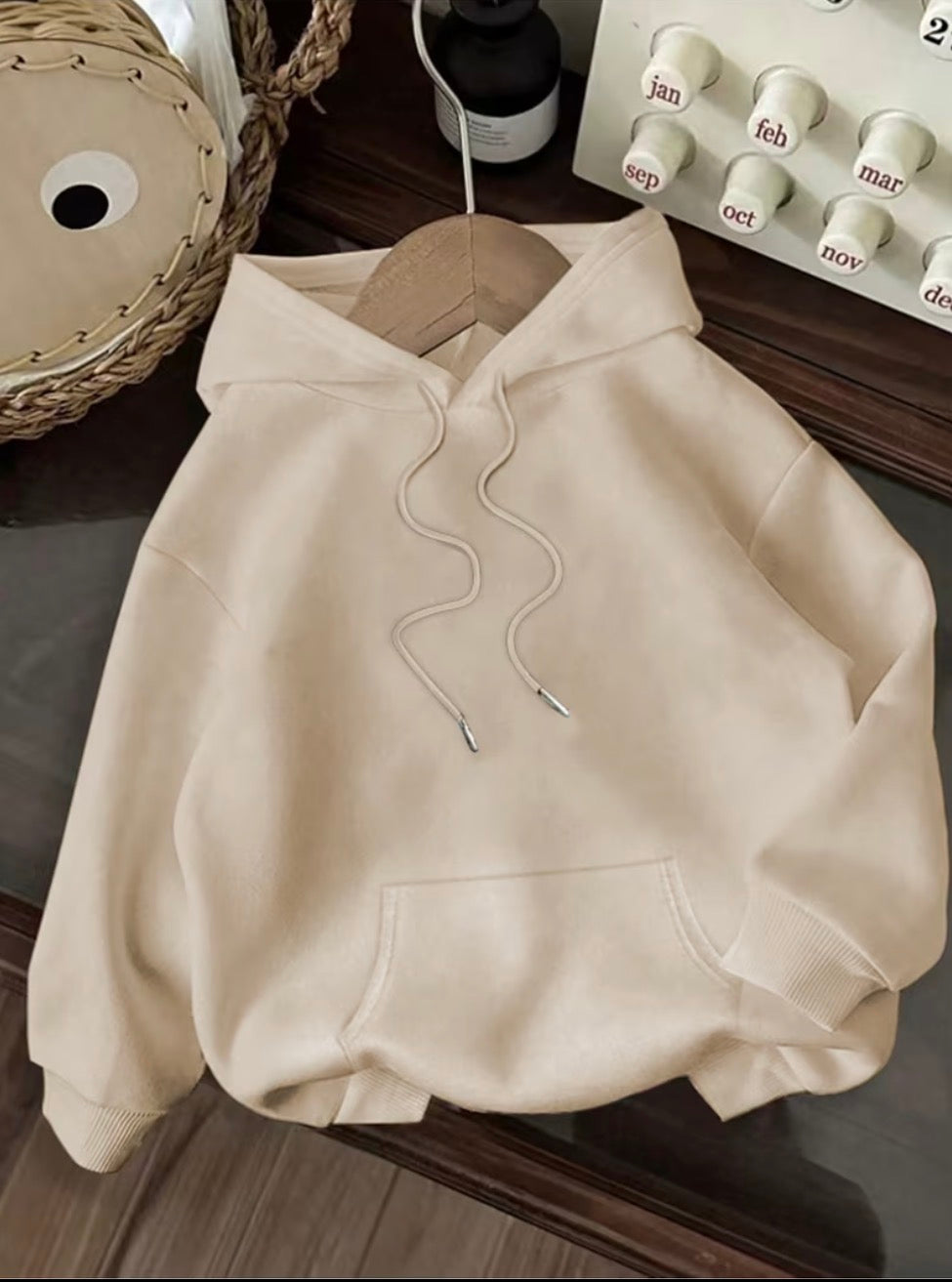 Japanese Cherry Blossom Hoodie Women Oversized Beige Graphic Sweatshirt Sakura Print Streetwear Pullover