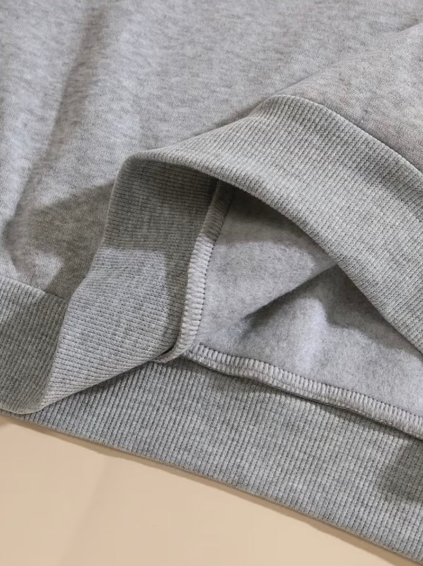 Japanese Cherry Blossom Hoodie Women Oversized Grey Graphic Sweatshirt Sakura Print Streetwear Pullover