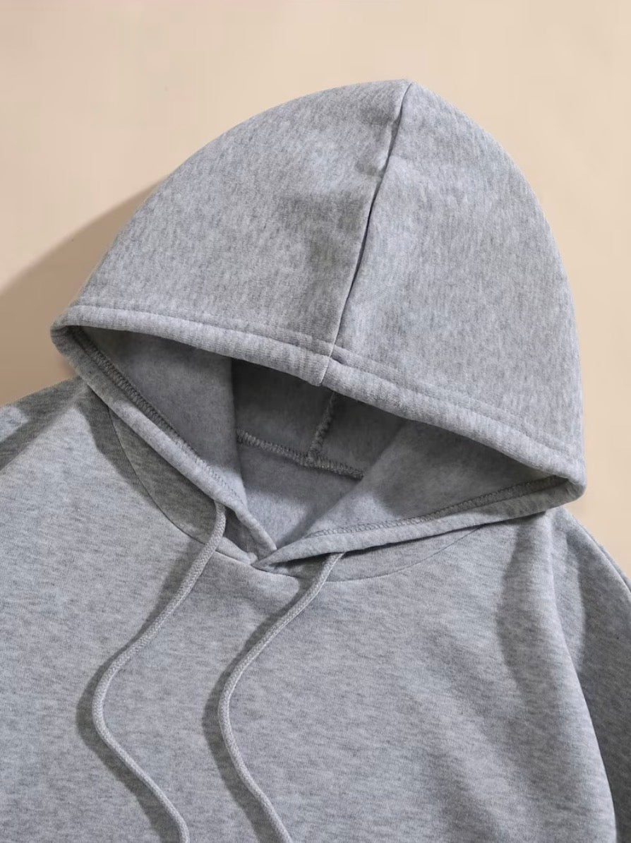 Japanese Cherry Blossom Hoodie Women Oversized Grey Graphic Sweatshirt Sakura Print Streetwear Pullover